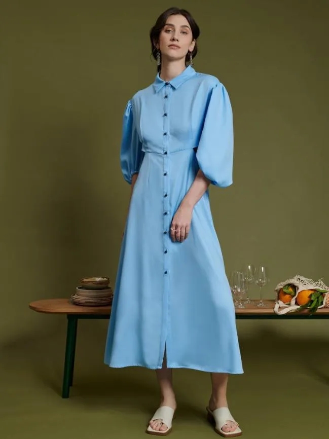 Womenswear Ghospell Leni Shirt Dress Marlin Blue Sister Jane