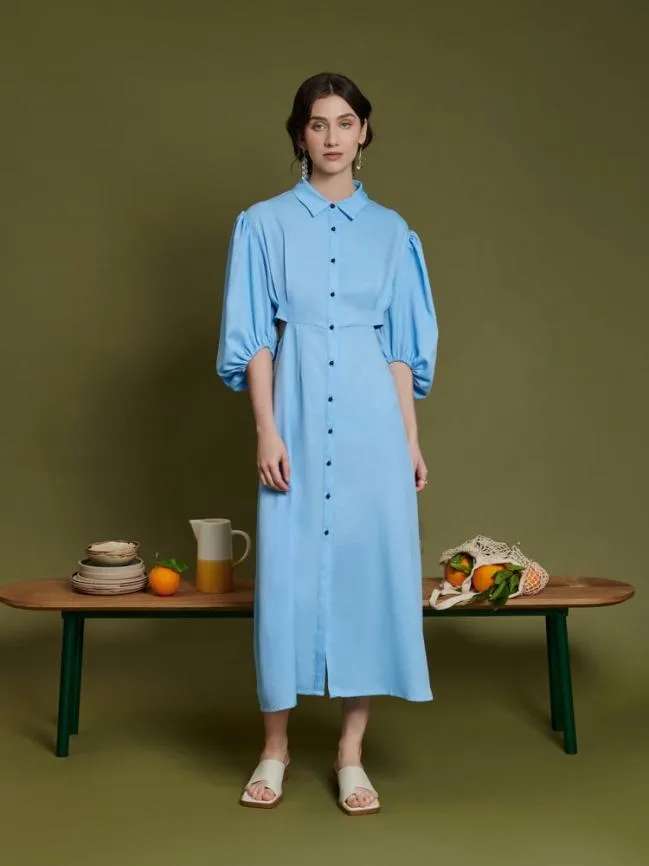 Womenswear Ghospell Leni Shirt Dress Marlin Blue Sister Jane Womenswear Ghospell Leni Shirt Dress Marlin Blue Sister Jane
