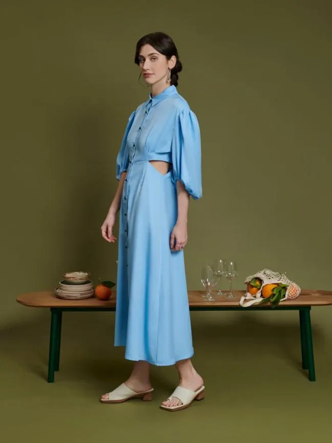Womenswear Ghospell Leni Shirt Dress Marlin Blue Sister Jane Womenswear Ghospell Leni Shirt Dress Marlin Blue Sister Jane