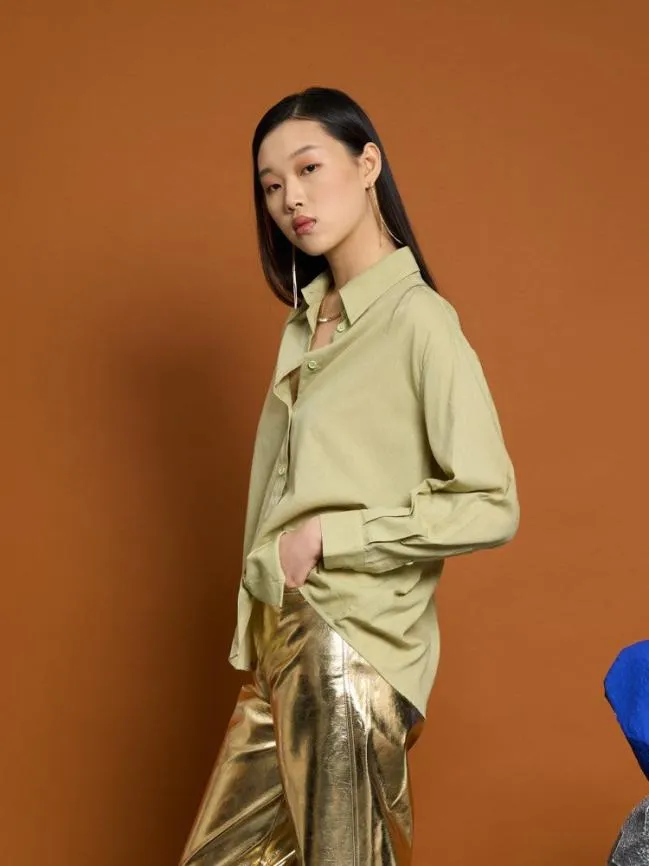 Womenswear Ghospell Sloan Oversized Shirt Sage Green Sister Jane Womenswear Ghospell Sloan Oversized Shirt Sage Green Sister Jane