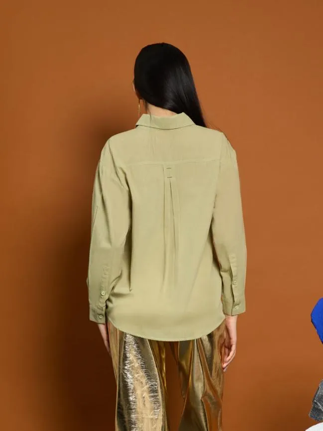 Womenswear Ghospell Sloan Oversized Shirt Sage Green Sister Jane Womenswear Ghospell Sloan Oversized Shirt Sage Green Sister Jane