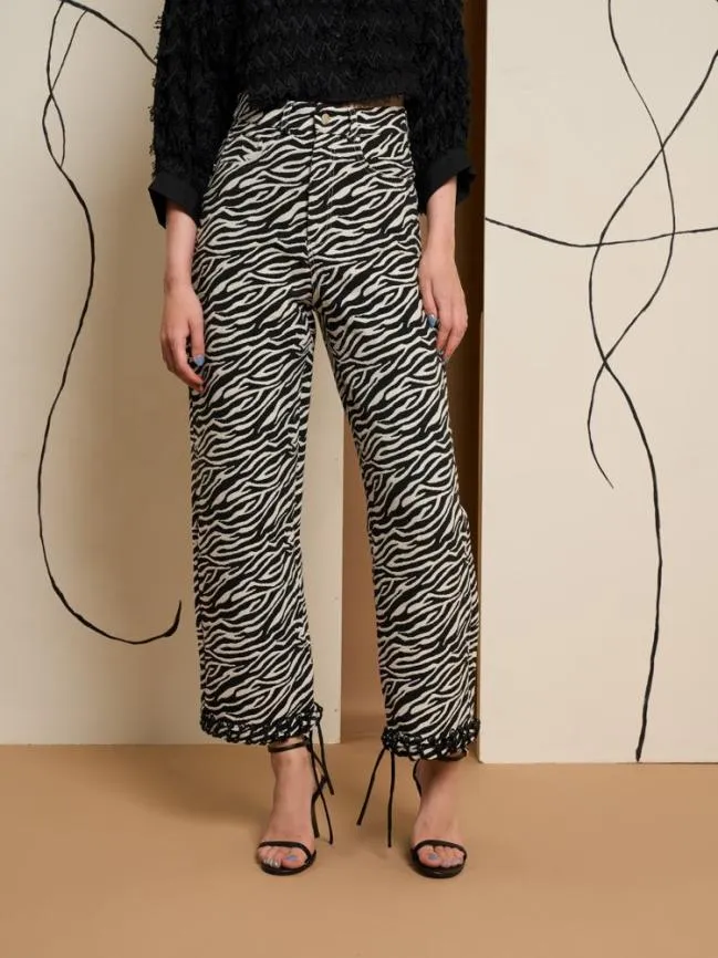 Womenswear Ghospell Stevie Zebra Trousers Downtown Brown Sister Jane