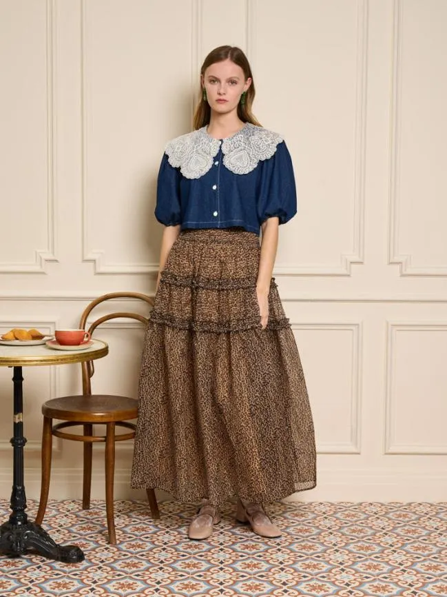 Womenswear Lisette Organza Midi Skirt Leopard Sister Jane Womenswear Lisette Organza Midi Skirt Leopard Sister Jane