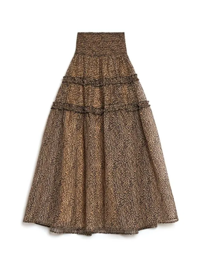 Womenswear Lisette Organza Midi Skirt Leopard Sister Jane Womenswear Lisette Organza Midi Skirt Leopard Sister Jane