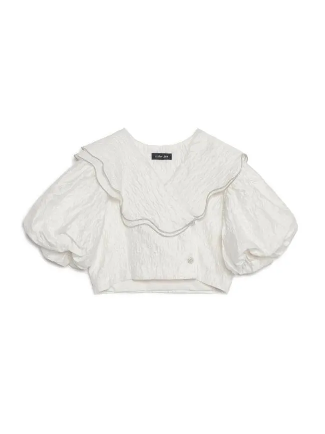 Womenswear Lisse Jacquard Top Pearled Ivory Sister Jane Womenswear Lisse Jacquard Top Pearled Ivory Sister Jane