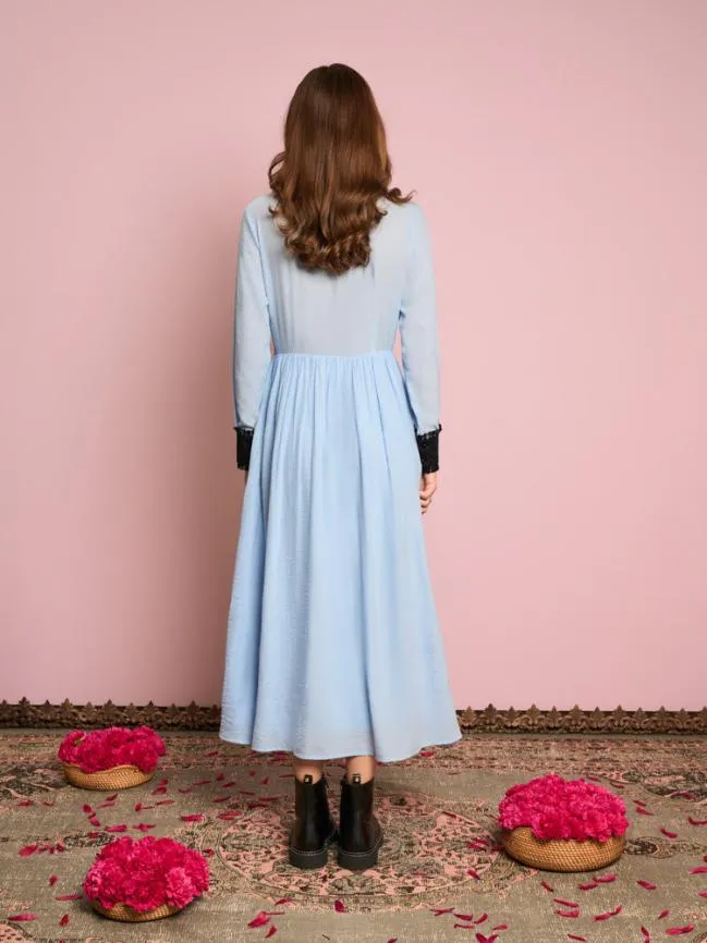 Womenswear Naila Flower Trim Dress Halogen Blue Sister Jane Womenswear Naila Flower Trim Dress Halogen Blue Sister Jane