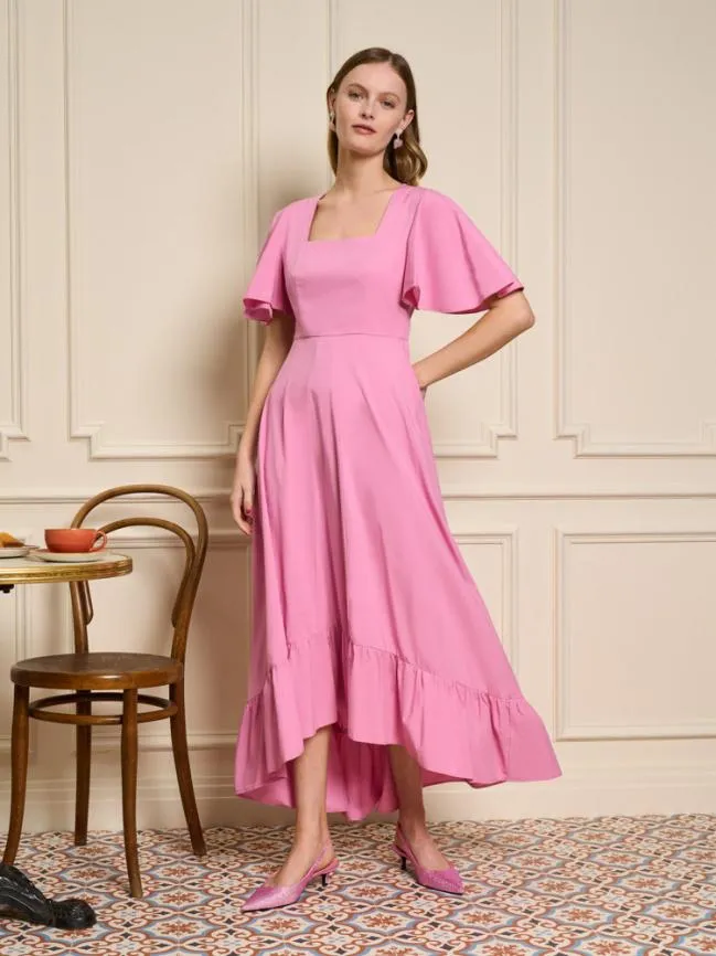 Womenswear Noisette Flare Midi Dress Geranium Pink Sister Jane