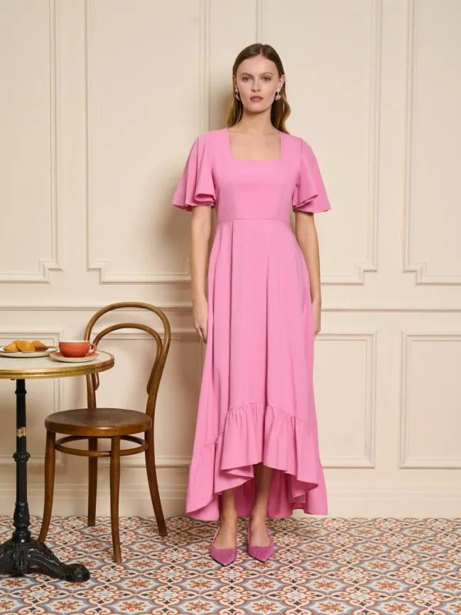 Womenswear Noisette Flare Midi Dress Geranium Pink Sister Jane Womenswear Noisette Flare Midi Dress Geranium Pink Sister Jane