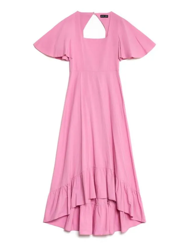 Womenswear Noisette Flare Midi Dress Geranium Pink Sister Jane Womenswear Noisette Flare Midi Dress Geranium Pink Sister Jane