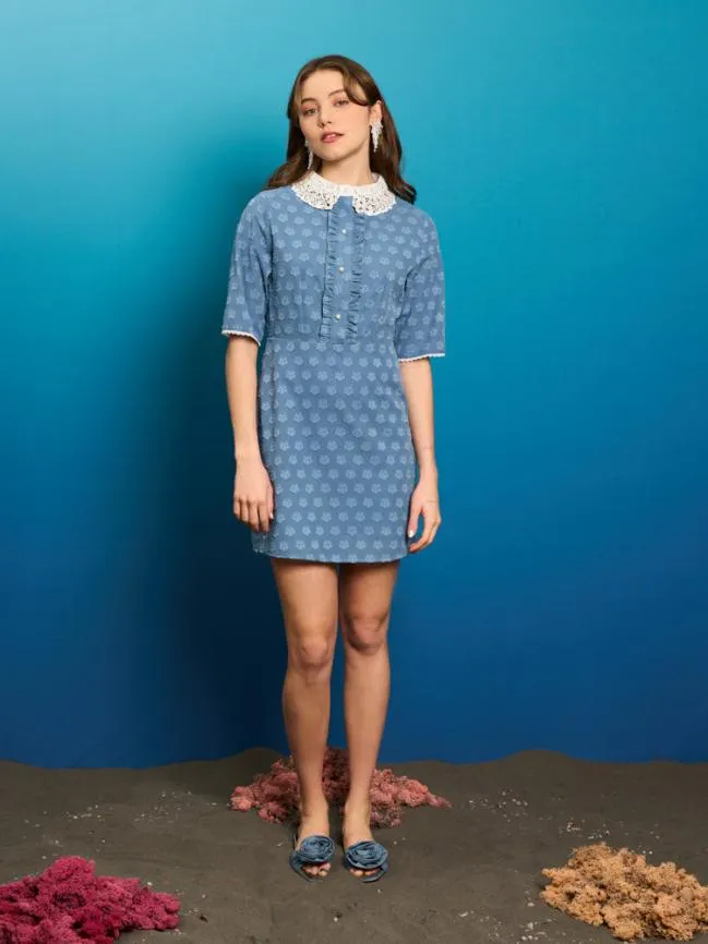 Womenswear Paper Fig Mini Dress Blue Sister Jane Womenswear Paper Fig Mini Dress Blue Sister Jane