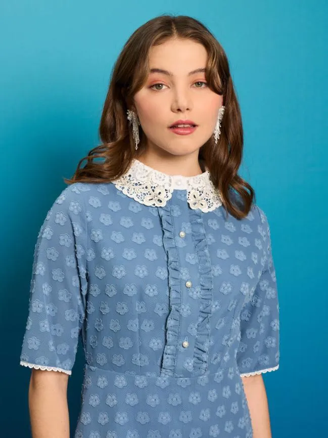 Womenswear Paper Fig Mini Dress Blue Sister Jane Womenswear Paper Fig Mini Dress Blue Sister Jane