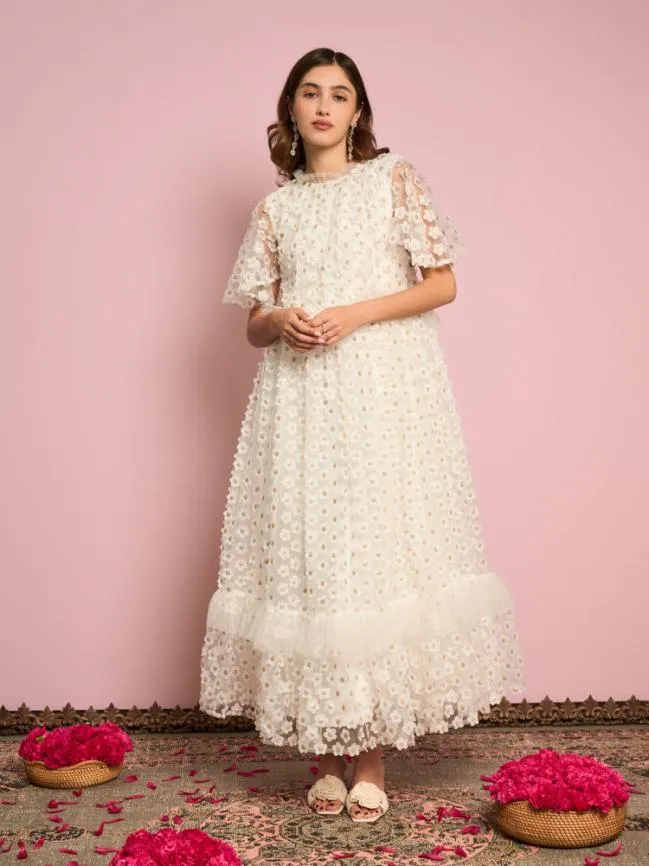 Womenswear Peace Daisy Tulle Dress Pearled Ivory Sister Jane