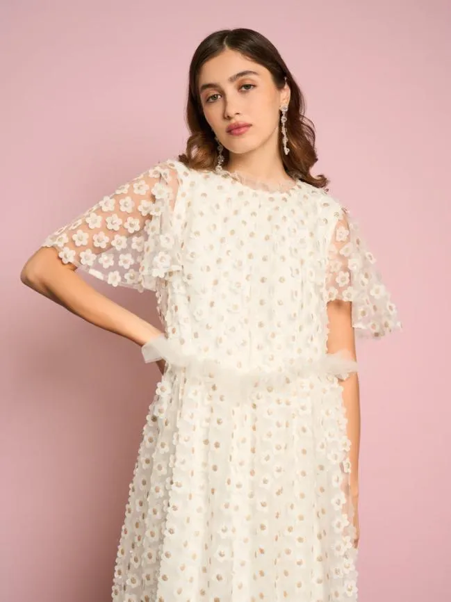 Womenswear Peace Daisy Tulle Dress Pearled Ivory Sister Jane Womenswear Peace Daisy Tulle Dress Pearled Ivory Sister Jane