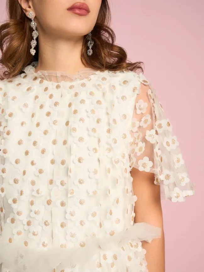 Womenswear Peace Daisy Tulle Dress Pearled Ivory Sister Jane Womenswear Peace Daisy Tulle Dress Pearled Ivory Sister Jane
