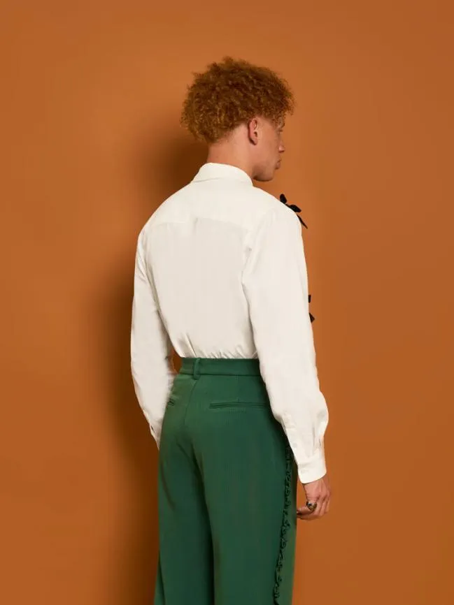 Womenswear Penny Velvet Bow Shirt White Sister Jane Womenswear Penny Velvet Bow Shirt White Sister Jane