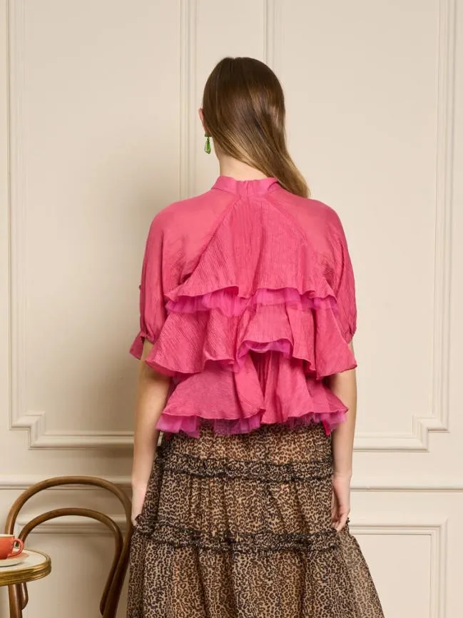 Womenswear Raspberry Ruffle Top Hot Pink Sister Jane Womenswear Raspberry Ruffle Top Hot Pink Sister Jane