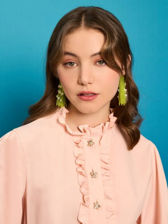 Womenswear Sea Carnation Ruffle Blouse Pink Peach Sister Jane Womenswear Sea Carnation Ruffle Blouse Pink Peach Sister Jane