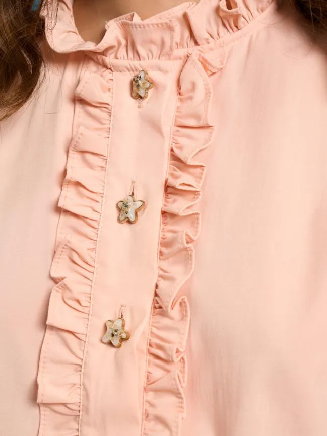 Womenswear Sea Carnation Ruffle Blouse Pink Peach Sister Jane Womenswear Sea Carnation Ruffle Blouse Pink Peach Sister Jane