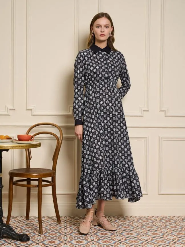 Womenswear Seine Flower Midi Dress Black And White Sister Jane