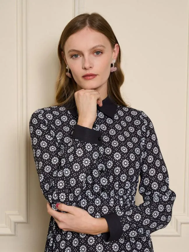 Womenswear Seine Flower Midi Dress Black And White Sister Jane Womenswear Seine Flower Midi Dress Black And White Sister Jane