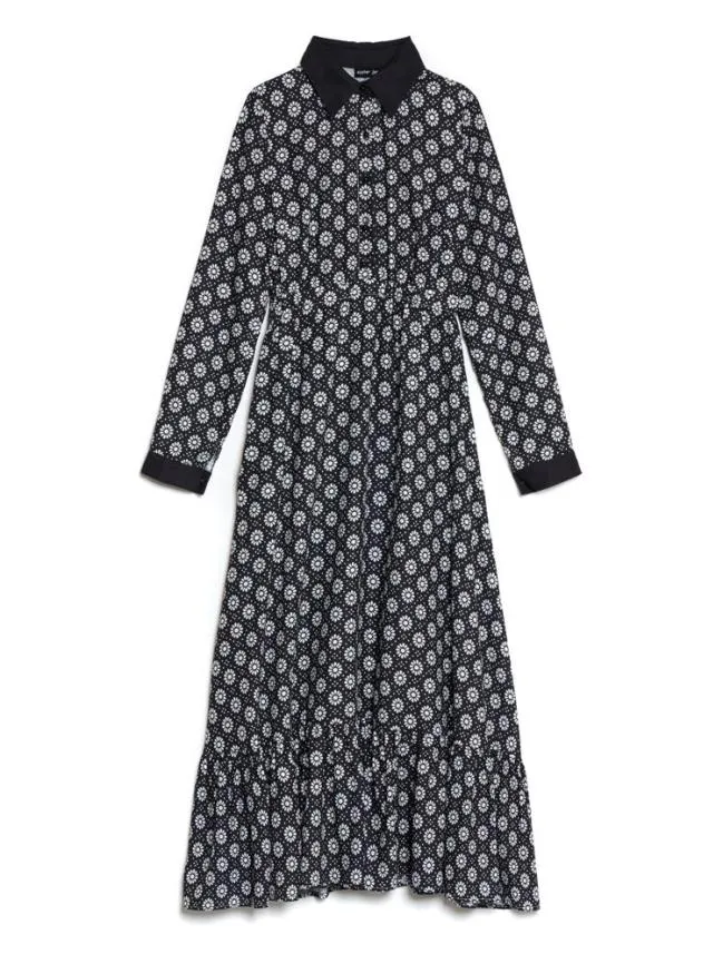 Womenswear Seine Flower Midi Dress Black And White Sister Jane Womenswear Seine Flower Midi Dress Black And White Sister Jane