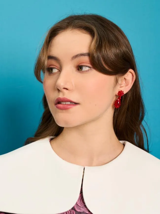 Womenswear Shell Isle Bead Earrings Ruby Red Sister Jane
