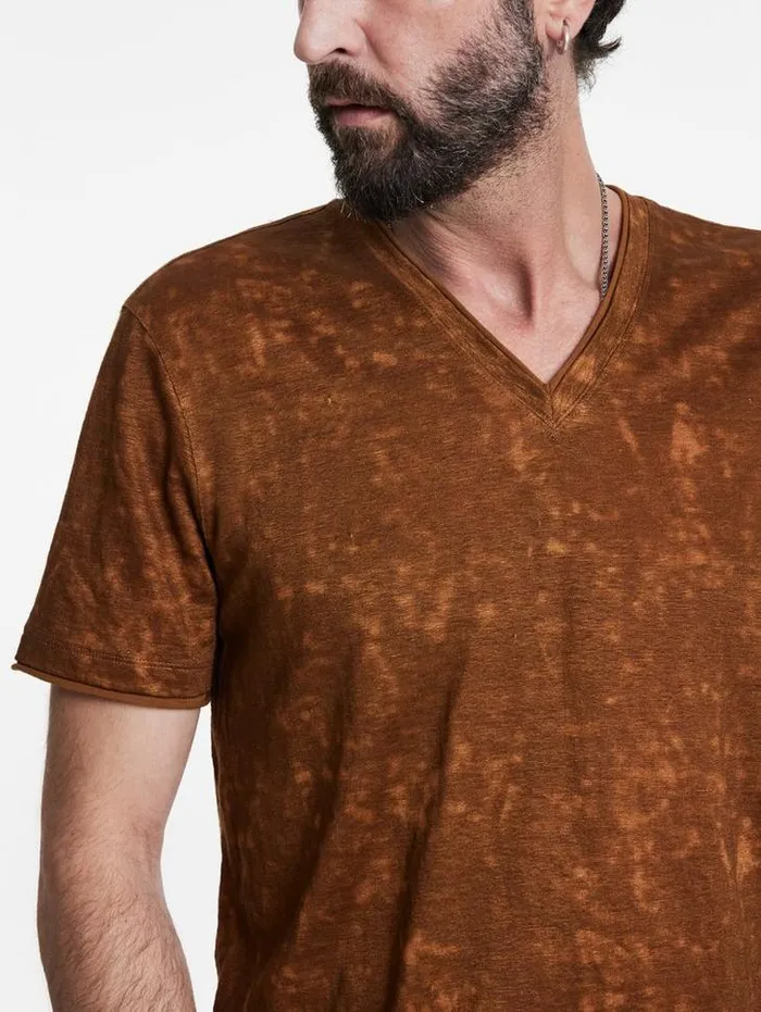 WOOSTER VNECK Flax Heather Men John Varvatos TShirts