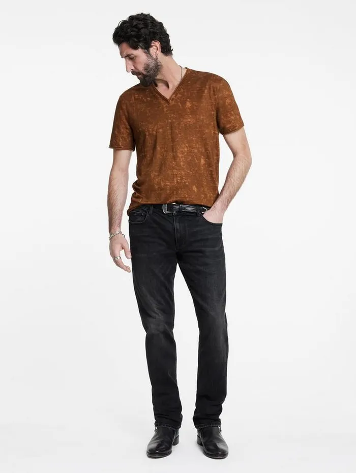 WOOSTER VNECK Flax Heather Men John Varvatos TShirts