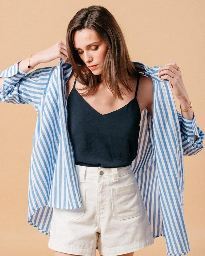 WOVEN TOP MARINE MISSY Shop Grace and Mila Tank Tops