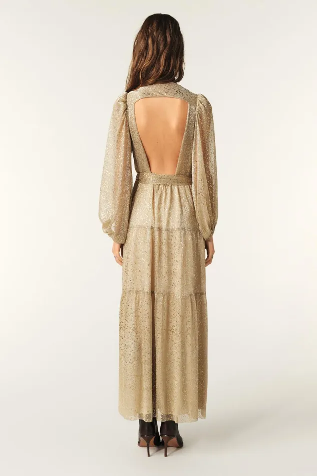 Wrap Dress Cala Gold Women Baandsh Dresses