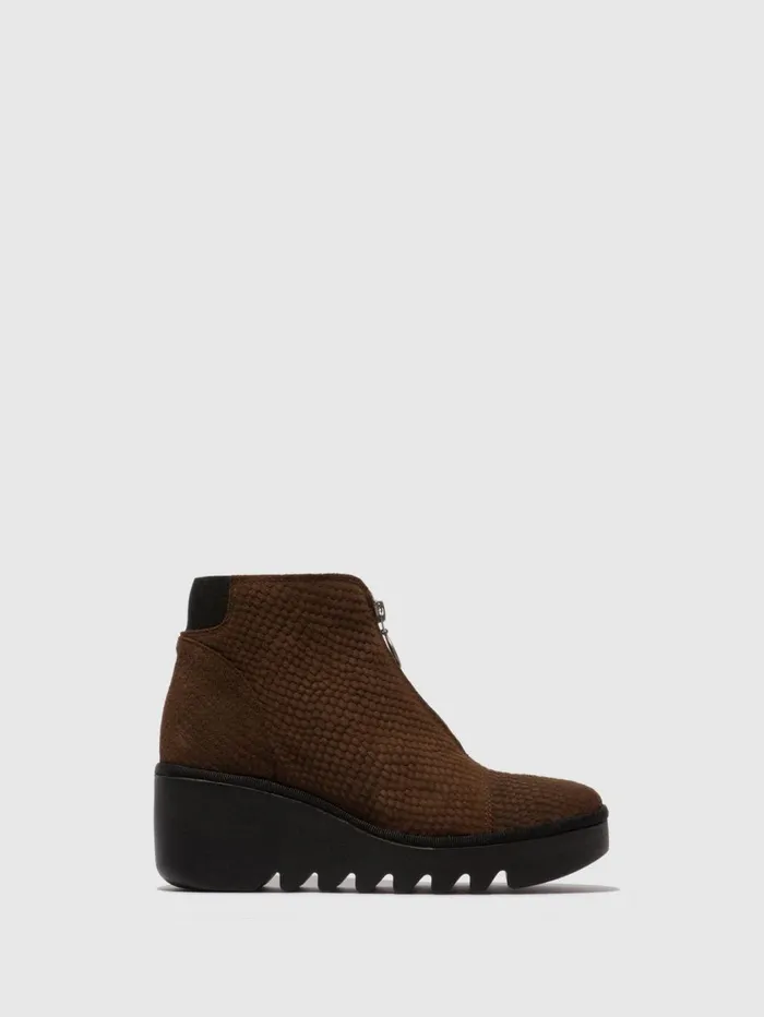 Zip Up Ankle Boots BAAZ537FLY BROWN Women Fly London Ankle Boots