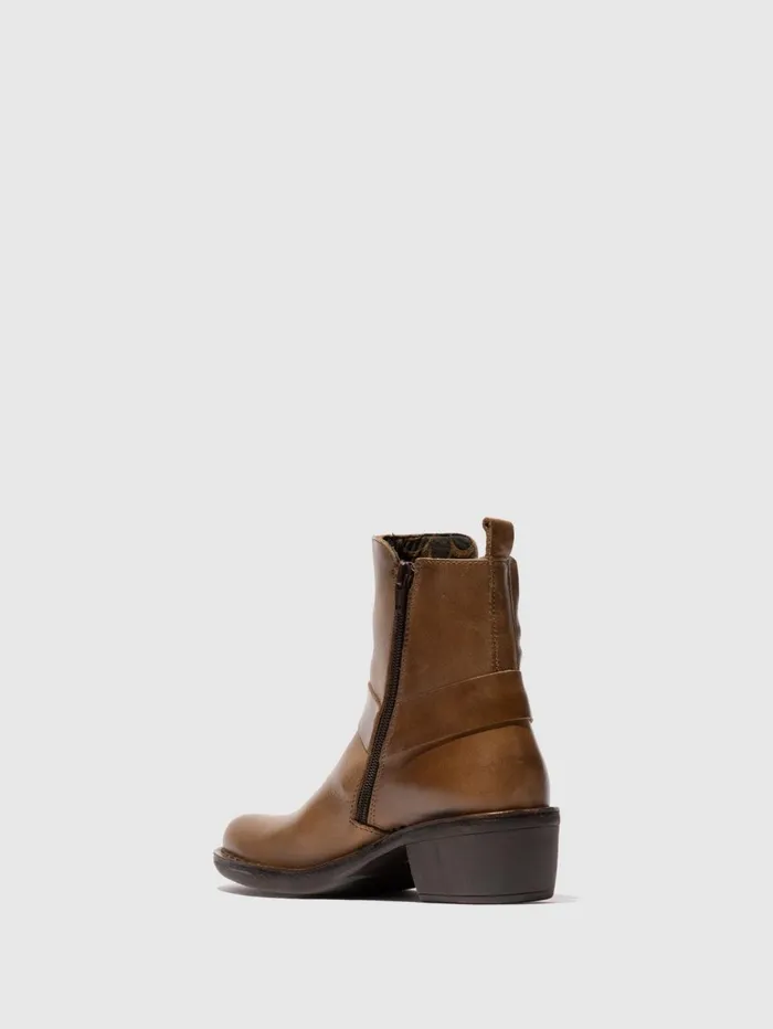 Zip Up Ankle Boots MEBI123FLY CAMEL Women Fly London Ankle Boots