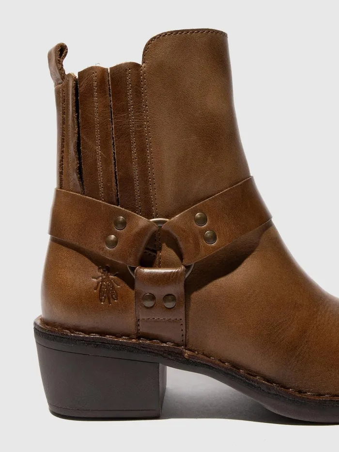 Zip Up Ankle Boots MEBI123FLY CAMEL Women Fly London Ankle Boots