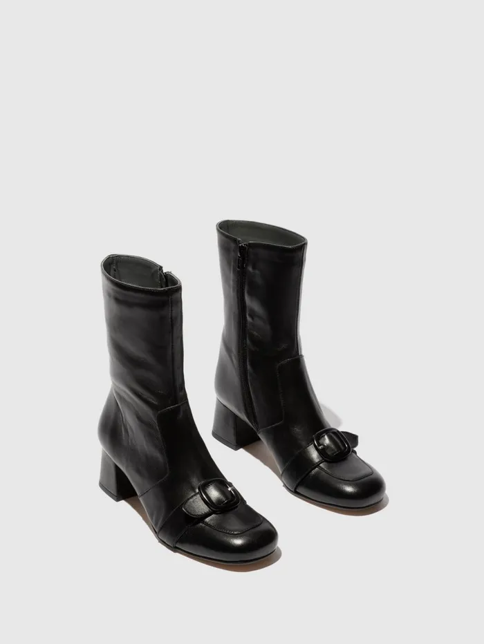 Zip Up Ankle Boots SUIR170FLY BLACK Women Fly London Ankle Boots