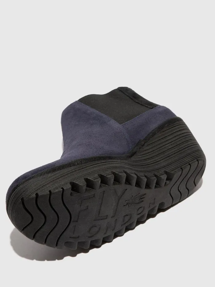 Zip Up Ankle Boots YEGO400FLY NAVYBLACK Women Fly London Ankle Boots