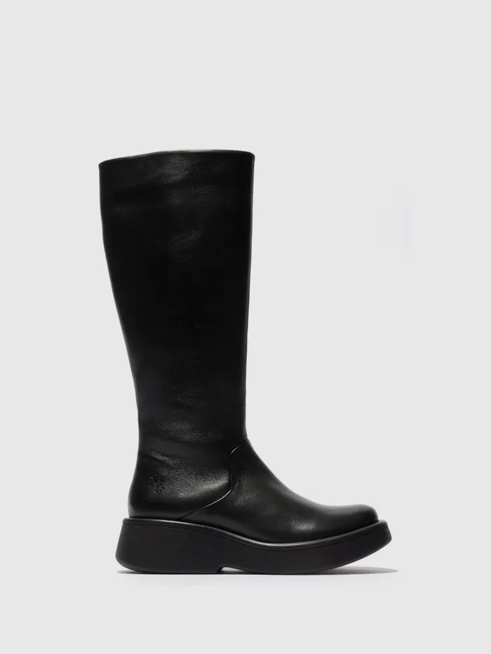 Zip Up Boots MUBI154FLY BLACK Women Fly London Boots