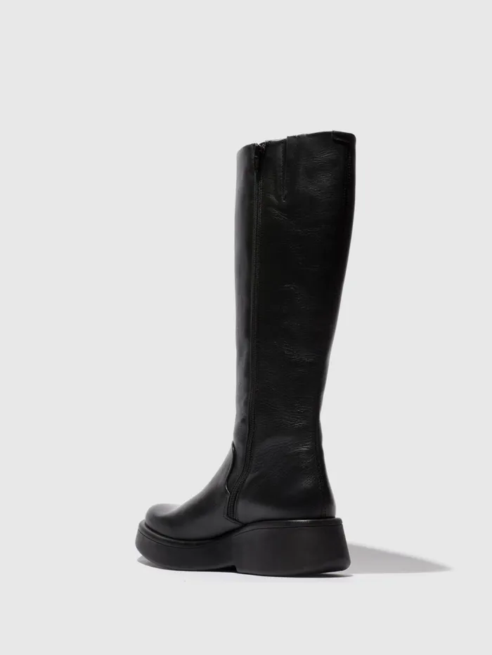Zip Up Boots MUBI154FLY BLACK Women Fly London Boots