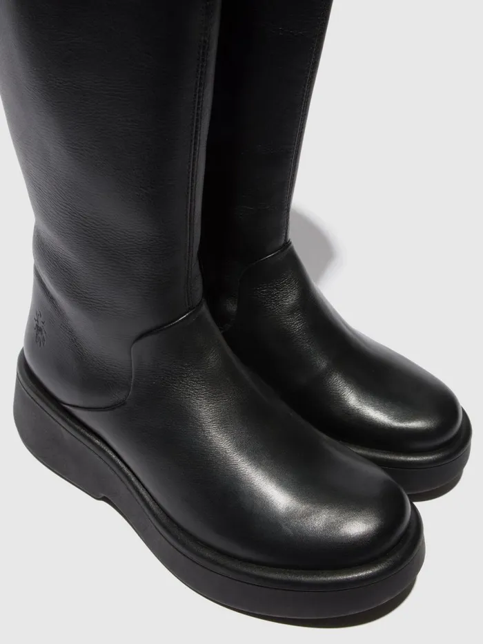 Zip Up Boots MUBI154FLY BLACK Women Fly London Boots